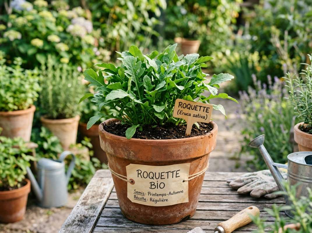 Salade roquette en pot