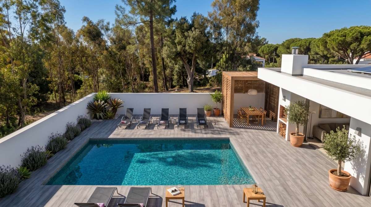 Terrasse en carrelage piscine Terrasse en carrelage piscine
