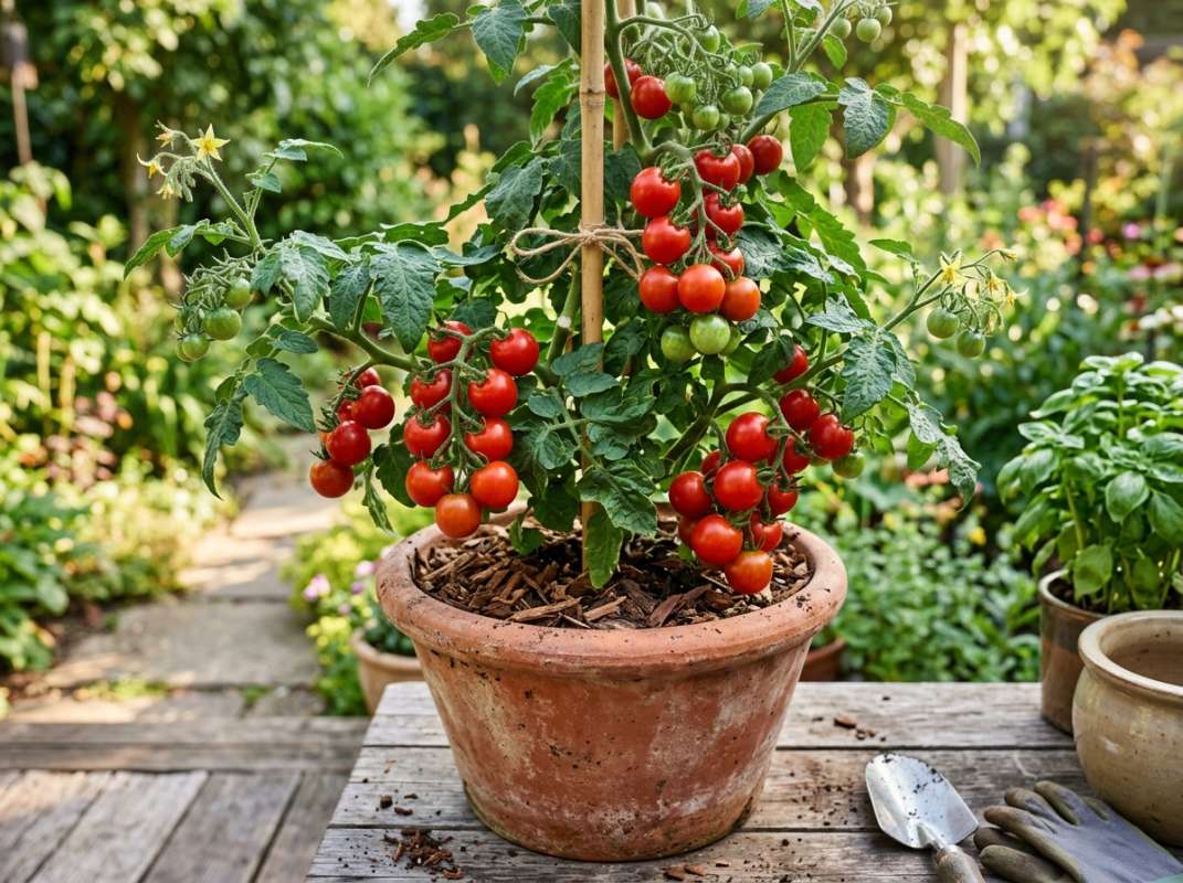 Tomate cerise en pot