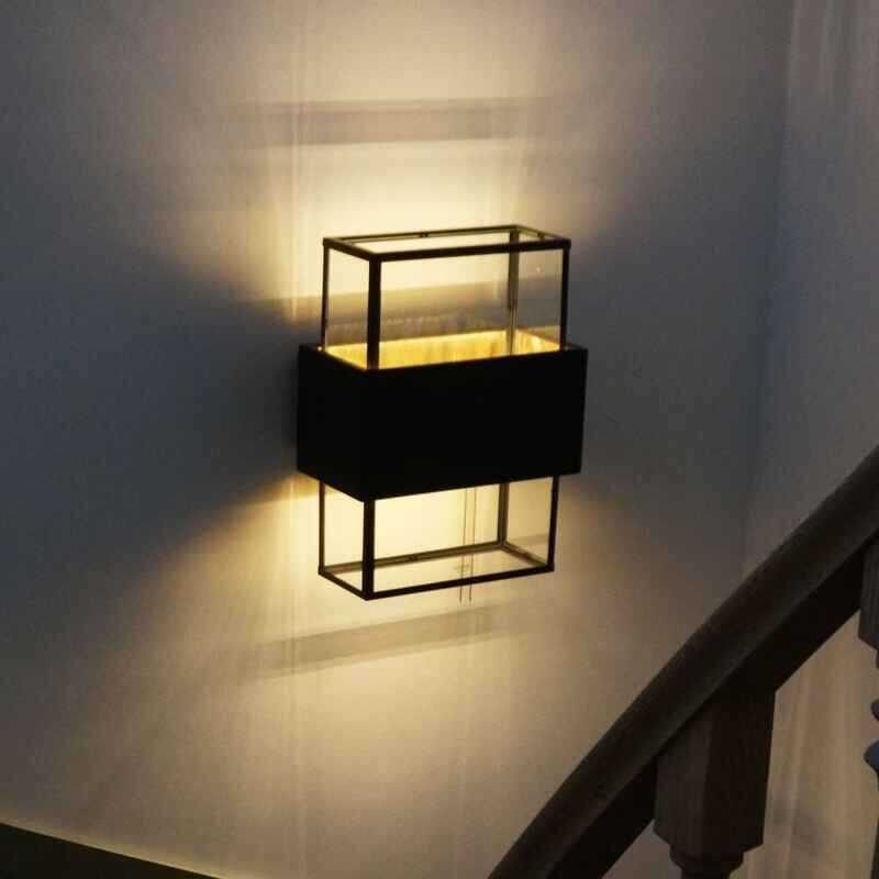 Applique murale escalier rustique verre bronze Applique murale escalier rustique verre bronze