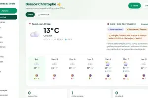 Agenda du Jardin : Capture écran d'accueil